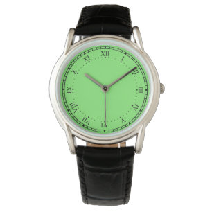 Protecteur de la couronne Montre en cuir noir et v