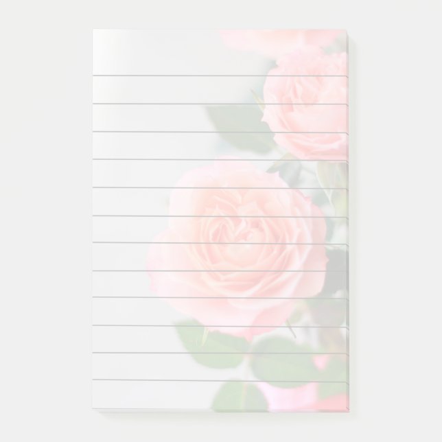 Protection de notes rose de post-it des roses 4x6 (Devant)