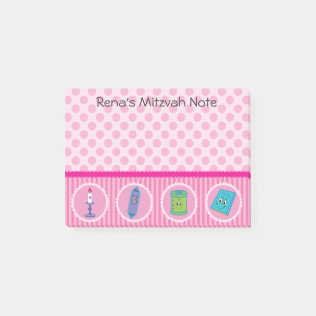 Protection de post-it de note de Mitzvah - filles (Devant)