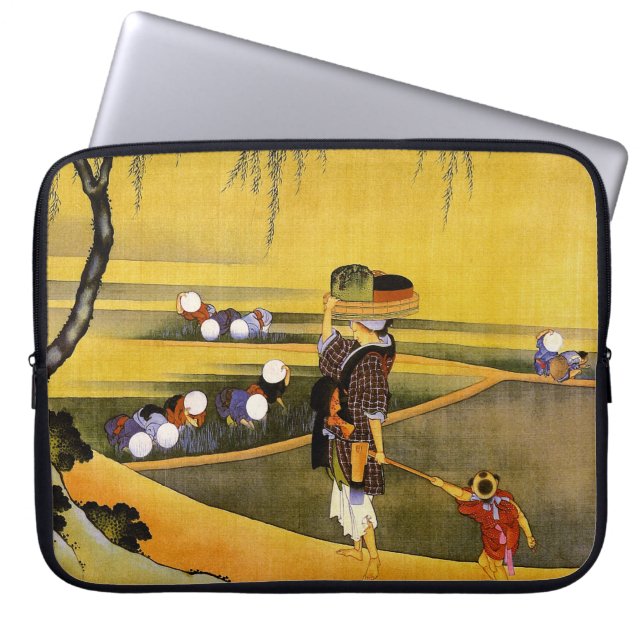Protection Pour Ordinateur Portable 北 斎 Riz Fields Hokusai (Devant)