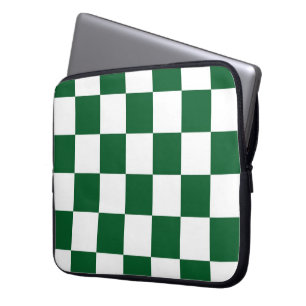 Protection Pour Ordinateur Portable à damiers vert et blanc