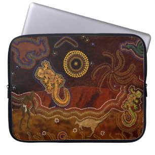 Protection Pour Ordinateur Portable Aborigènes australiens Chasse Kangaroo & Geckos