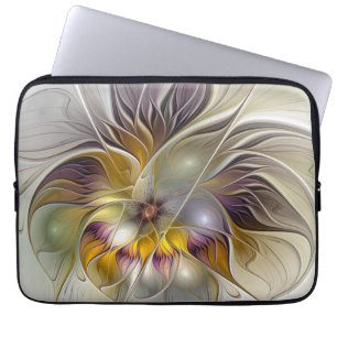 Protection Pour Ordinateur Portable Abstrait Imaginaire coloré Fleur moderne Fractal