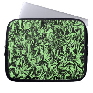 Protection Pour Ordinateur Portable Abstrait noir et vert