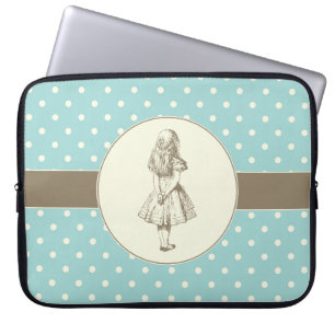 Protection Pour Ordinateur Portable Alice en pois du pays des merveilles