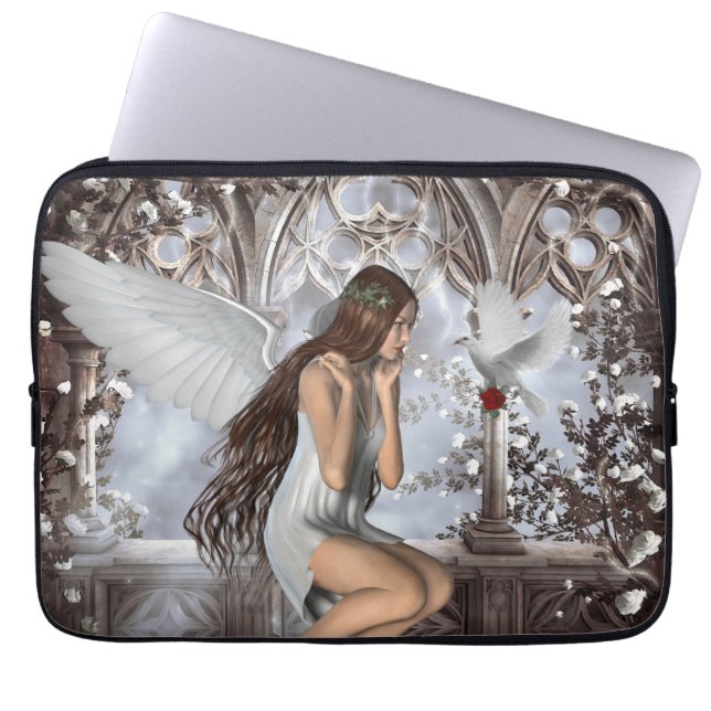 Protection Pour Ordinateur Portable Angel et sa colombe (Devant)