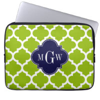 Apple Green Wt Moroccan #5 Navy 3 Monogram initial