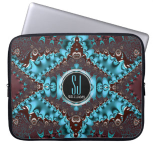 Protection Pour Ordinateur Portable Aqua Royale Carnet de monogramme en dentelle fract