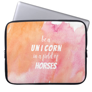 Protection Pour Ordinateur Portable Aquarelle Soyez une licorne dans un champ de cheva