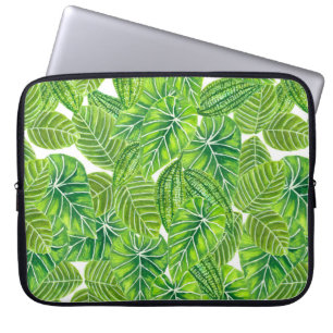 Protection Pour Ordinateur Portable Aquarelle tropicale feuille design motif