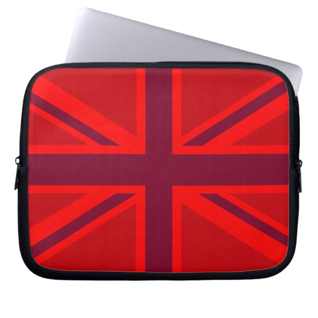 Protection Pour Ordinateur Portable Arrière - plan de couleur rouge British Union Jack (Devant)