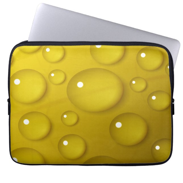 Protection Pour Ordinateur Portable Arrière - plan de goutte d'eau jaune (Devant)