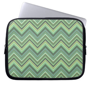 Protection Pour Ordinateur Portable Bandes de zigzag vert olive