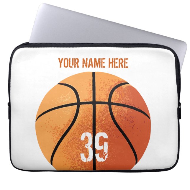 Protection Pour Ordinateur Portable Basket-ball (personnalisable) (Devant)