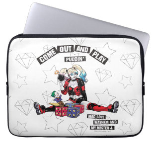 Protection Pour Ordinateur Portable Batman   Harley Quinn "Sortez Et Jouez À Puddin"