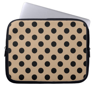 Protection Pour Ordinateur Portable Black polka dots on beige