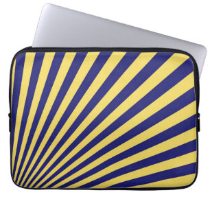 Protection Pour Ordinateur Portable Bleu et jaune Funky rayé Art Abstrait
