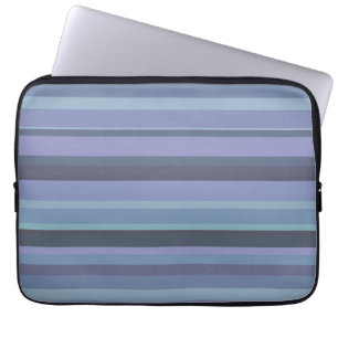 Protection Pour Ordinateur Portable Bleu-gris, bandes horizontales