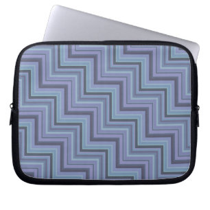 Protection Pour Ordinateur Portable Bleu gris rayures motif
