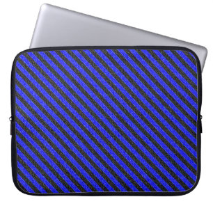 Protection Pour Ordinateur Portable Bleu Noir Bleu Bleu Minces rayures diagonales