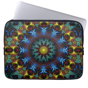 Protection Pour Ordinateur Portable Bloc-notes en dentelle de Mandala fractal