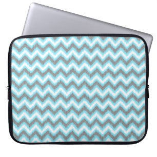 Protection Pour Ordinateur Portable Blue Grey Ikat Chevron Zigzags