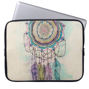 Protection Pour Ordinateur Portable Boho Watercolor Mandala Dreamcatcher