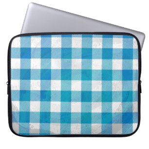 Protection Pour Ordinateur Portable Buffalo Plaid bleu et blanc