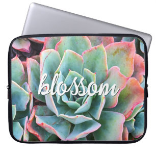 Protection Pour Ordinateur Portable Cactus vert Mint Succulent Photo Blossom Script