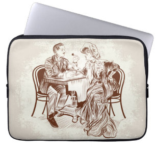 Protection Pour Ordinateur Portable café et amour