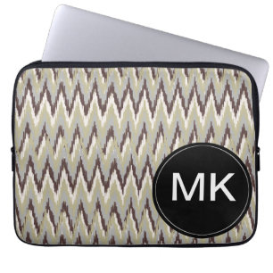 Protection Pour Ordinateur Portable Café et Sage iKat ZigZag Motif