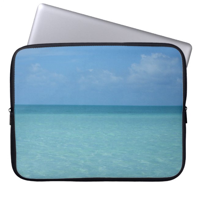 Protection Pour Ordinateur Portable Caraïbes Horizon Tropical Turquoise Bleu (Devant)