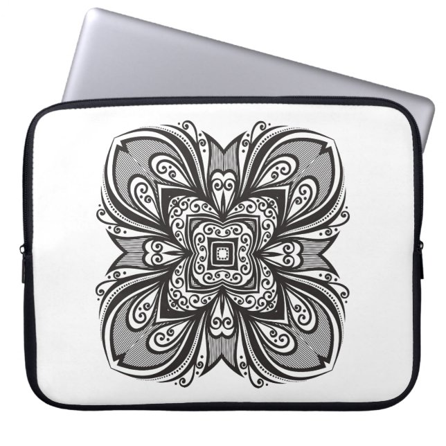 Protection Pour Ordinateur Portable Carré noir de Deco inspiré (Devant)