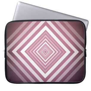 Protection Pour Ordinateur Portable Carrés modernes de la Gradation rose et blanc