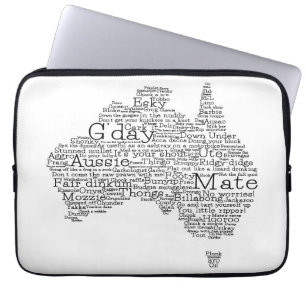 Protection Pour Ordinateur Portable Carte de l'argot australien