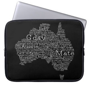Protection Pour Ordinateur Portable Carte de l'argot australien