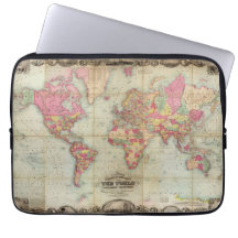 Carte du monde antique par John Colton, vers 1854