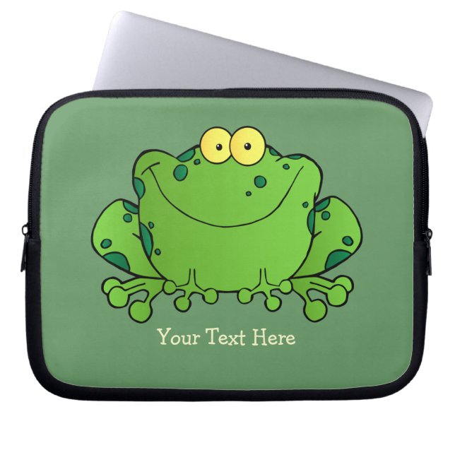 Protection Pour Ordinateur Portable Cas heureux de grenouille (personnalisée) (Devant)