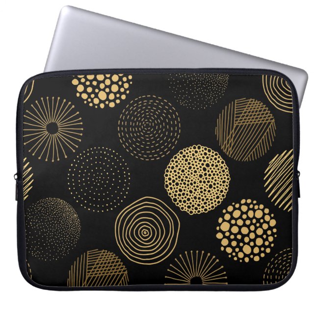 Protection Pour Ordinateur Portable Cercles jaunes Motif (Devant)