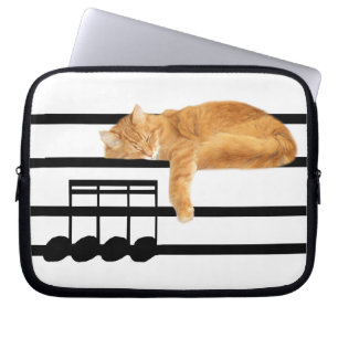 Protection Pour Ordinateur Portable Chat tigré musical de minou