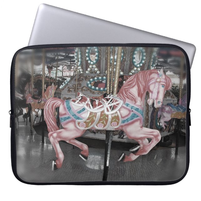Protection Pour Ordinateur Portable Cheval carrousel rose (Devant)
