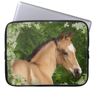 Protection Pour Ordinateur Portable Chevaux d'imaginaire : Fleurs