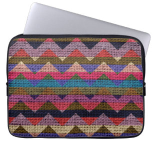 Protection Pour Ordinateur Portable Chevron coloré Zigzag Burlap Jute #2