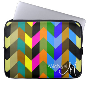 Protection Pour Ordinateur Portable Chevron Zigzag tendance Monogramme personnalisé 6
