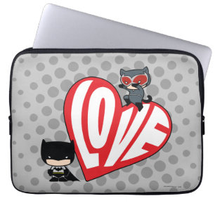 Protection Pour Ordinateur Portable Chibi Catwoman rebondit sur Batman