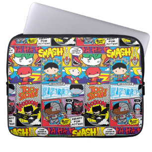 Protection Pour Ordinateur Portable Chibi Justice League Motif de bande dessinée