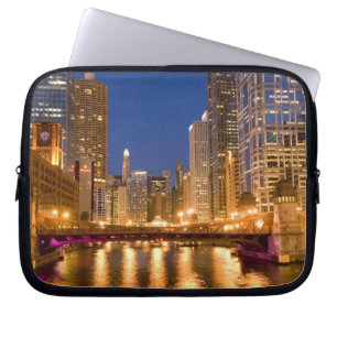 Protection Pour Ordinateur Portable Chicago, Illinois, vue panoramique et rivière Chic