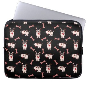 Protection Pour Ordinateur Portable Chien devenu mignon - sur noir