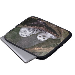 Protection Pour Ordinateur Portable Chouette Harfang Couple Art Bois Faune