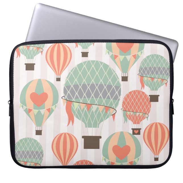 Protection Pour Ordinateur Portable Ciel rayé rose en hausse chaud en pastel de (Devant)